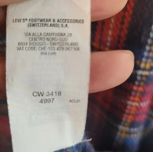 LEVI'S Unisex plaid fringed oversized scarf wrap throw stadium cozy blanket - Picture 6 of 7